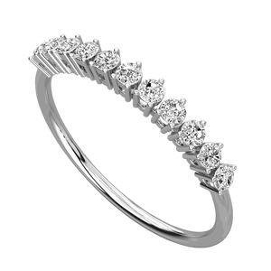 Anillo de Media Eternidad con Diamantes Redondos de Diseño para Ella - Product Image 2