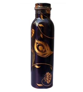 Bouteille d'eau en cuivre imprimée avec poignée de transport, bouteille d'eau de sport en cuivre 1000 ml, best-seller - Product Image 1
