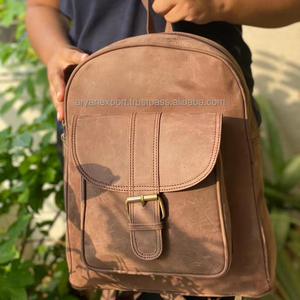 Mochila de cuero genuino de grano completo hecha a mano personalizada para mochila de alta calidad de cuero de vaca personalizada Vintage Unisex - Product Image 2