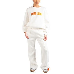 Conjunto personalizado de talla grande con hombros caídos para mujer, Conjunto de jogging personalizado con logotipo impreso en 3D, Conjunto de sudadera cómoda de 2 uds para mujer - Product Image 1