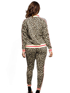 Women's Casual Slim Fit Tracksuit Set Breathable Quick Dry Cotton Solid Color <b>Stand</b> Collar Tassel Hoodie Zipper Most Selling - Product Image 3