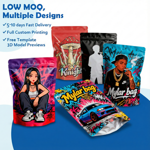 Bolsas de Mylar Personalizadas de 3.5g, Bolsas de Mylar con Empaque de Aluminio, Bolsas Impresas para Dulces, Galletas, Bocadillos y Comestibles con Cajas - Product Image 3