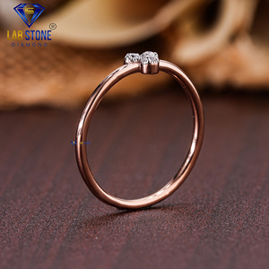 Lab-Stone Party Wear Bague en diamant 0.054 TDW Diamant taille ronde Or rose 18kt Couleur EF-VS - Product Image 5