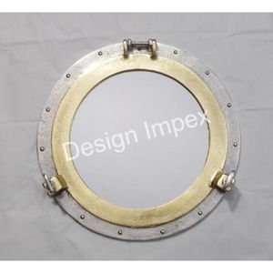 Miroir maritime à cadre carré miroir nid-de-poule plaqué or miroirs de bateau Titanic excellents en gros article nautique en vrac - Product Image 5