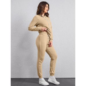 New Design Custom Logo <b>Ladies</b> Jogger 2 Piece Fitness Clothing Sweat Track <b>Suits</b> <b>Jogging</b> Sports Women Tracksuits - Product Image 3