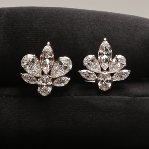 Boucles d'oreilles élégantes en diamant de laboratoire multi-pierres 14KT or massif bijoux de luxe personnalisés pour l'anniversaire des femmes à la mode IGI - Product Image 2
