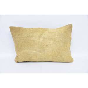 Oreiller en laine beige Kantha chanvre 16x24 pouces Rustic Vintage Woven Throw Pillow - Product Image 1
