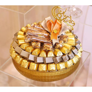 Bol à chocolat exclusif en métal argenté et doré Porte-bonbons Plateau de service au chocolat pour les mariages et les fournitures d'hôtel à domicile - Product Image 4