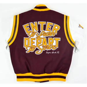 2024 New Fashion Design Baseball <b>Jacket</b> Loose Plush Embroidery Letter Men Custom Street Varsity Men's <b>Jackets</b> - Product Image 2