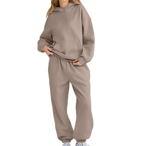 Survêtements d'hiver à capuche pour femmes de haute qualité, impression personnalisée, 100% coton respirant, vêtements de sport à manches longues - Product Image 5