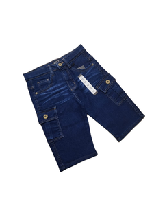 กางเกงขาสั้นผ้ายีนส์ขาบานสำหรับผู้ชายกางเกงขาสั้นผ้าเดนิมแบบสั่งทำน้ำหนักมากระบายอากาศเข้มเข้ม - Product Image 3