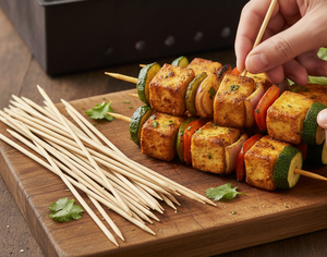 Bamboo Skewers 2.5mm Thickness 8 Inches Length Smooth Wooden Grilling <b>Sticks</b> for BBQ Kebabs Fruits Non Veg - Product Image 5