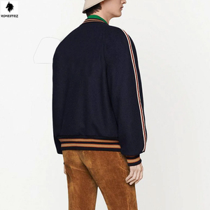 Chaqueta universitaria de lana de alta calidad para hombre, cómoda chaqueta deportiva ligera a prueba de viento con cuello levantado y letras cálidas para invierno - Product Image 2