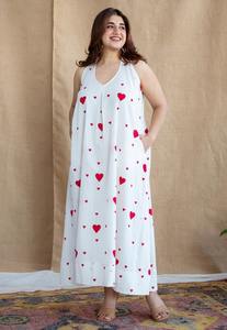 ชุดเดรสผ้าฝ้ายพิมพ์ลายดอกไม้สไตล์อินเดียชุดลำลองทันสมัยสำหรับงานแต่งงานงานทอมือรอบเอวธรรมชาติ - Product Image 4