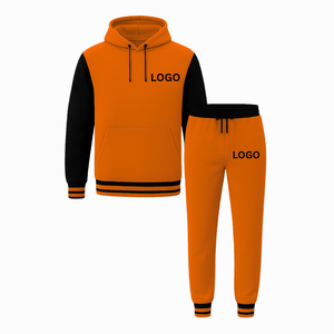 Survêtement unisexe uni respirant en polaire de haute qualité Ensemble de pantalons de jogging à capuche décontractés Taille XL Automne/Hiver - Product Image 1