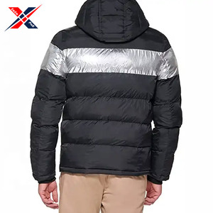 Hot Selling Custom Men's Winter Jacket Waterproof Down Puffer Coat with Stand Collar Breathable <b>Canvas</b> & Bubble Patchwork Design - Product Image 2