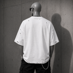 Camiseta Corta Oversize Personalizada con Efecto Desgastado, 100% Algodón, Suave y Transpirable, Corte Holgado, Diseño Gráfico, Unisex, Estilo Moderno para Mayor Comodidad - Product Image 5