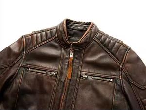 Chaqueta de Cuero de Oveja para Hombre, Estilo Moderno, Lavada, Impermeable, Transpirable, Cortavientos, con Cierre, Tallas Grandes Disponibles, Varios Colores - Product Image 6