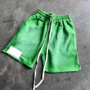 OEM 2024 Custom Rhinestone Embroidery Patch Acid Wash Vintage Sweat <b>Shorts</b> Jogging Cotton <b>Shorts</b> for <b>Men</b> - Product Image 2