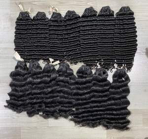 Extensiones de cabello humano sin procesar 100% de alta calidad Tejido de cabello virgen de grado ondulado profundo para mujeres negras - Product Image 2