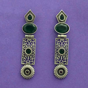 Pendientes clásicos de moda chapados oxidados por el exportador indio de joyería artificial - Product Image 3