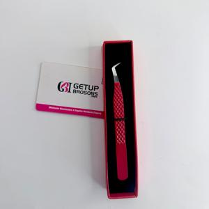 Pince à épiler pour cils GETUP BROSONS en acier inoxydable, pointe lisse, prise en main parfaite, longueur 10 mm, outils de précision, emballage en boîte, logo personnalisé - Product Image 1