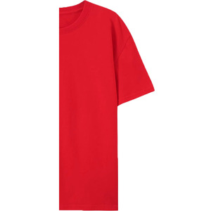 Camiseta Casual de Manga Corta para Hombre, Talla Grande, Ecológica, Transpirable, 100% Algodón Orgánico, 220g, Color Rojo, Corte Holgado - Product Image 5