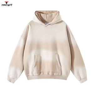 Diseño personalizado Regular Fit Street ácido lavado bordado pulóver Sudadera con capucha hombres invierno manga larga 100% algodón polar humedad - Product Image 6