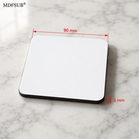 Supports de sublimation vierges en MDF carrés de 90 mm pour presse à chaud, certifiés CARB P2 REACH EN 71, OEM ODM, écologiques, en stock MDFSUB