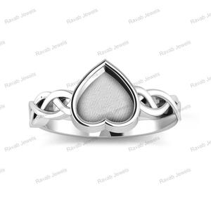 Meilleure vente 8mm Semi Mount bague de fiançailles de mariage à la main femme lunette classique en argent Sterling 925 tressé placage cadeau - Product Image 5