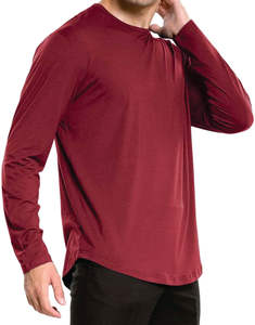 Crew Fitness Camiseta de manga larga de poliéster 100% para hombre Calidad superior Impreso digital Bordado fino Transpirable Secado rápido - Product Image 1