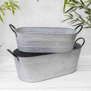 Jardinière galvanisée multi-usages pour jardins urbains Pots de jardin galvanisés pour parterres de fleurs avec lot de 3 - Product Image 5