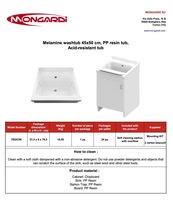 Meuble-lavabo mural moderne Mongardi 45L x 50W x 85H cm en mélamine PP durable, facile à nettoyer, avec miroir LED pour salle de bain