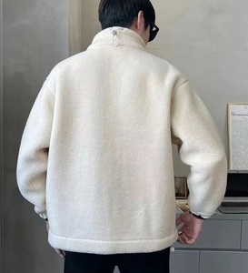 Veste d'hiver en polaire pour homme, couleur unie, ample, chaude, col montant, style streetwear - Product Image 5