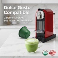 Capsules au goût de noix de coco et matcha compatibles Dolce Gusto, capsules de thé vert biologique de qualité cérémonielle USDA, capsules de thé aux saveurs tropicales