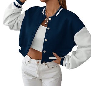 Chaqueta Bomber bordada clásica, ropa de calle Premium para estilo Chicago inspirado en Unisex, cuello alto de lona con capucha y letras delanteras - Product Image 1