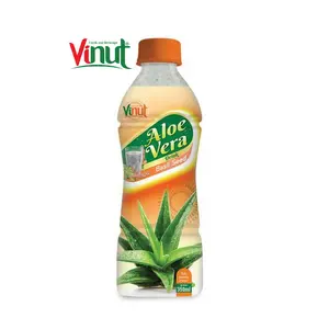 350毫升VINUT瓶装天然芦荟汁配罗勒种子饮料畅销免费样品自有品牌OEM ODM清真