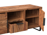 Meuble TV moderne Sydney en bois d'acacia clair pour salon et chambre
