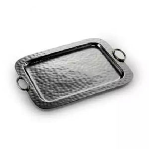 New Design Stainless Steel with Brass Handle <b>Mirror</b> Polished Wholesale Oval Shape Dinnerware Serving Tray - Product Image 6