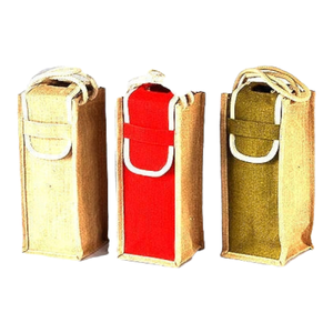 Sac 1 bouteille en jute bon marché - Product Image 3