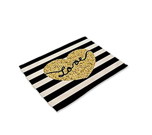 ใหม่แฟชั่นยอดนิยมการออกแบบผ้าลินินชากาแฟหมีปกจานรองแก้วงานแต่งงาน placemat การออกแบบที่กําหนดเอง - Product Image 6