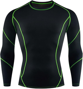 2025 gran oferta verano hombres transpirable Rash Guard alto elástico manga completa ropa deportiva ajuste camisas de compresión - Product Image 3
