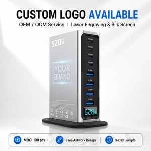 ที่ชาร์จเร็วแบบตั้งโต๊ะ GaN 520W 4 พอร์ต USB-C PD 3.0 100W สำหรับโทรศัพท์มือถือ - Product Image 4
