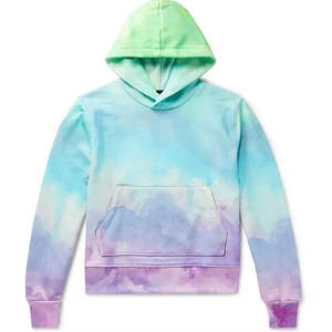 Nueva moda 100% algodón Tie Dye sudaderas con capucha para hombres Streetwear estilo Casual con Color sólido última colección de invierno - Product Image 1