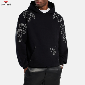 Sudadera con Capucha de Invierno Estilo Urbano para Hombre, Unisex, con Logotipo Personalizado Bordado y Pedrería, 100% Algodón Felpa - Product Image 3