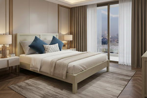 Cama de madera maciza de pino gris moderna de alta calidad, la mejor plataforma de cáscara de tamaño completo, muebles de dormitorio - Product Image 3