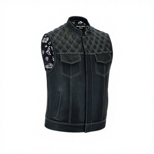 Wholesale Latest Style Genuine Leather Made Men <b>Vest</b> for Outdoor Wear OEM Custom Service Men Leather <b>Vests</b> in Bulk Quantity - Product Image 1