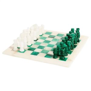 Table d'échecs en marbre blanc de conception traditionnelle faite à la main avec des pierres semi-précieuses incrustées pour la maison, le bureau, la chambre à coucher, le salon - Product Image 5