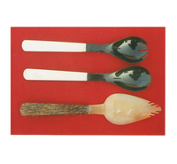 Vente en gros de couverts en corne de buffle personnalisés de haute qualité sel pour crème glacée sucre cuillère à dîner en corne de buffle indienne
