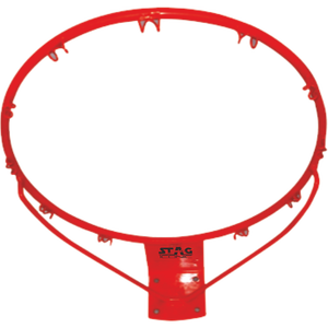 Stag Iconic, panier de basket-ball portable en métal rouge avec design creux et filet, 45 cm, pour terrains de basket-ball intérieurs - Product Image 1